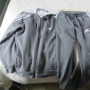 Adidas Men's Size SmallTrack Suit, Grey Hoodie and Pants
